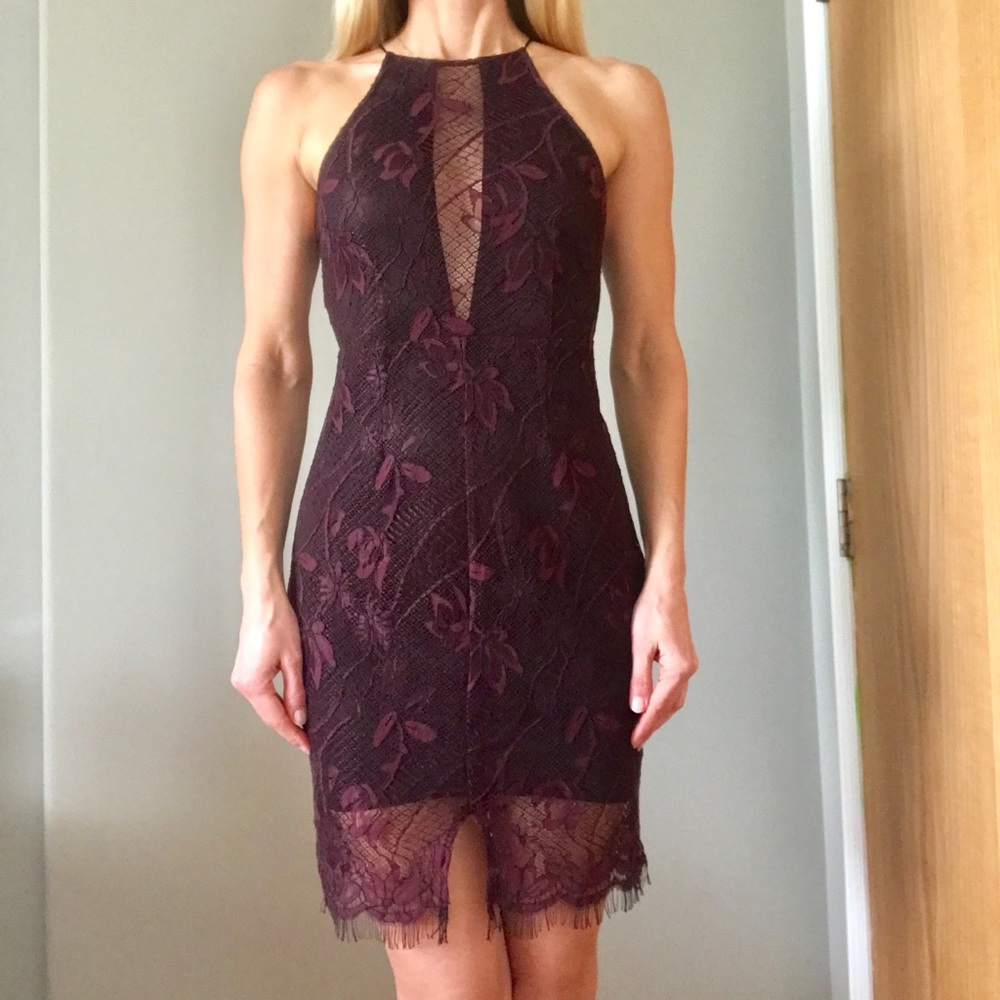 ASTR Lace halter neck dress